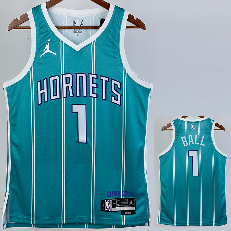 22-23 HORNETS BALL #1 Green Away Top Quality Ho...