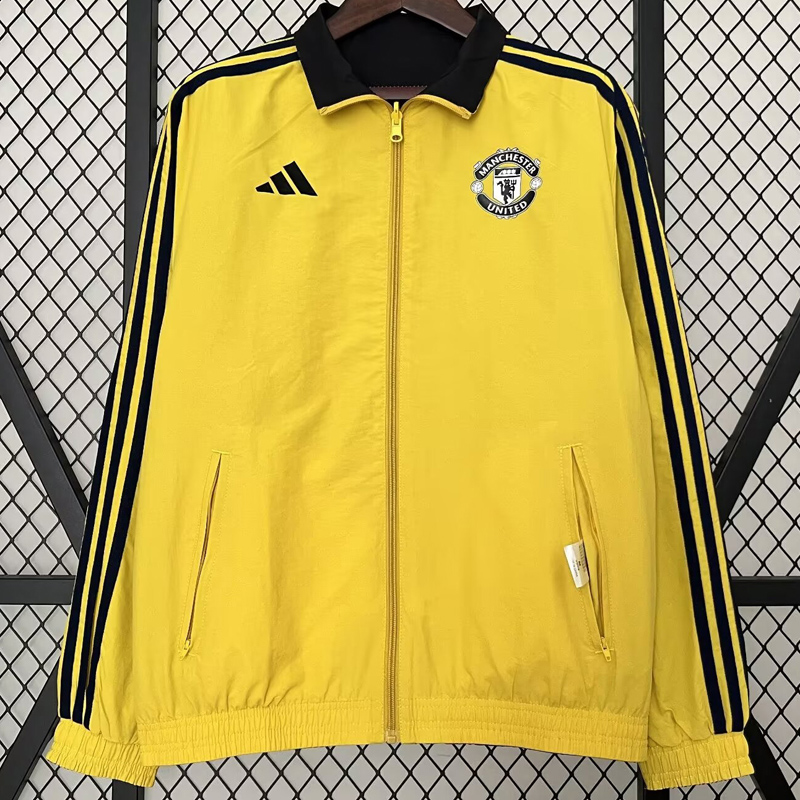 24-25 Man Utd Yellow & Red Double Sided Windbreaker (双面风衣)