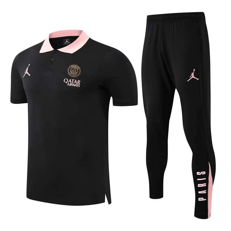 25-26 PSG Jordan Black Polo Tracksuit