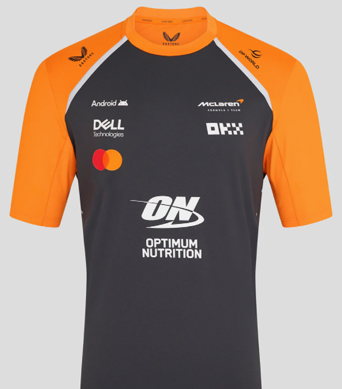 2025 McLaren Black T-Shirts Racing Suit (圆领)