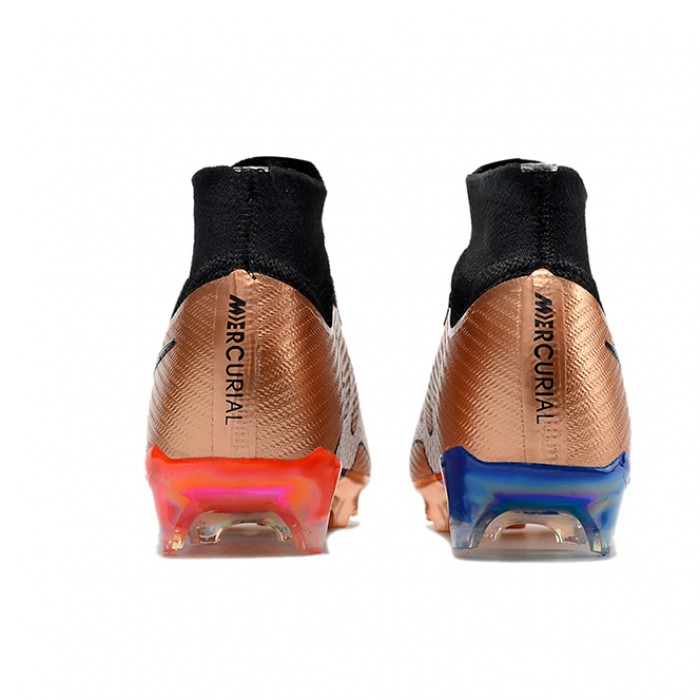 2022 World Cup in Qatar Mbappé Air Zoom Mercurial Vapor XV Elite FG High Soccer Shoes-Gold/Black-362388