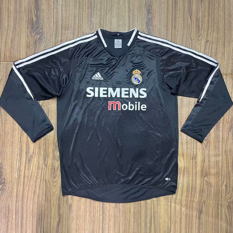 2004-2005 RMA Away Black Long Sleeve Retro Socc...