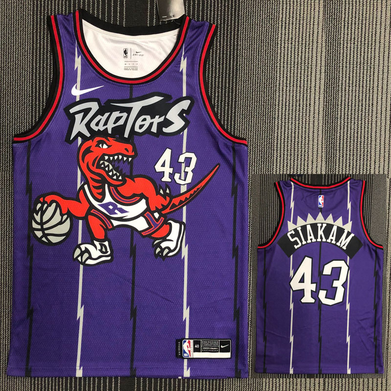 Raptors SIAKAM #43 Purple Retro Top Quality Hot...