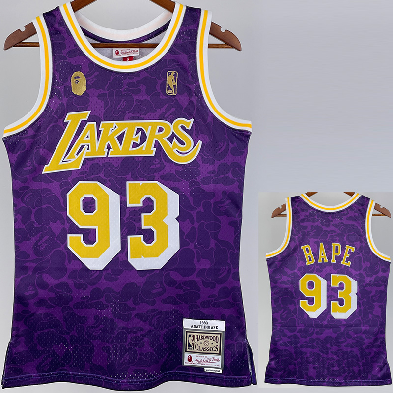 2023 LAKERS & BAPE #93 Purple Top Quality Hot P...