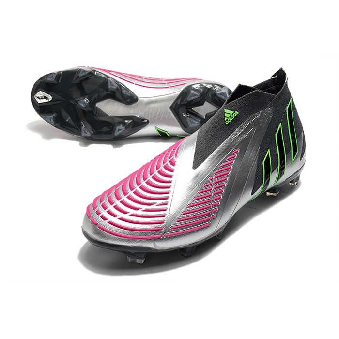 Predator Edge+ FG Soccer Shoes-Silver/Black-2316731