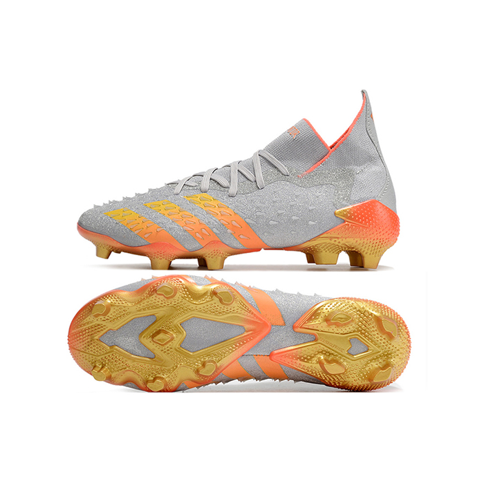 PREDATOR FREAK + FG High Soccer Shoes-Gray/Orange-3861034