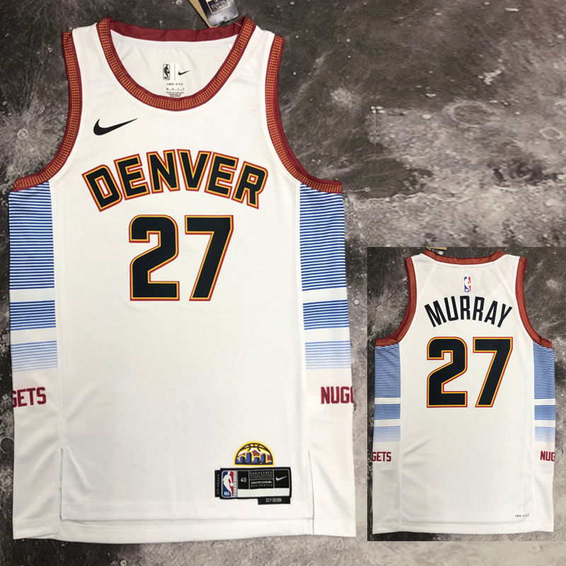 22-23 Nuggets MURRAY #27 White City Edition Top...