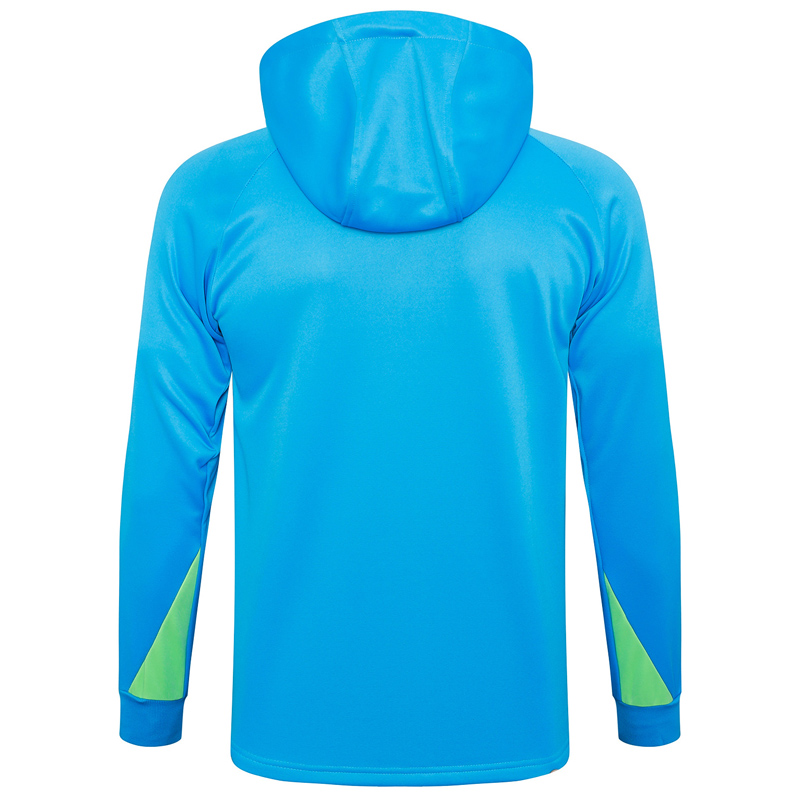 24-25 Brazil Lake blue Hoodie Half Pull Tracksuit #F567半拉连帽
