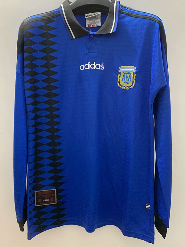 1994 Argentina Away Long Sleeve Retro Soccer Je...