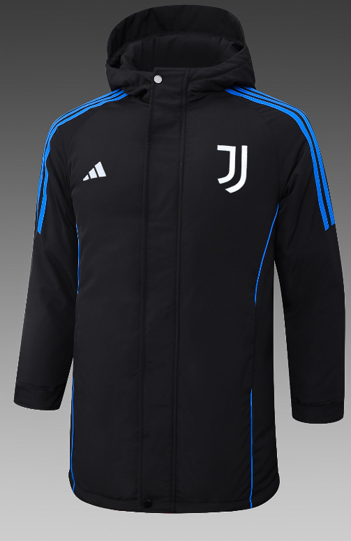 24-25 JUV Black Hooded Windbreaker Fabric Cotton Coat #G227