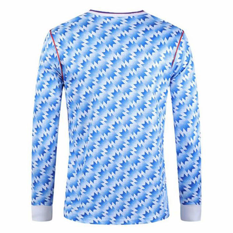 1990-1992 Man Utd Away Long Sleeve Retro Soccer...