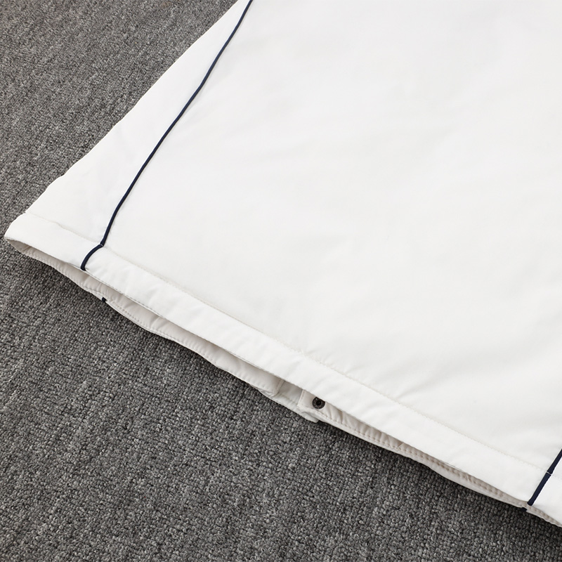 24-25 Argentina White Hooded Windbreaker Fabric Cotton Coat #G182(蓝标)