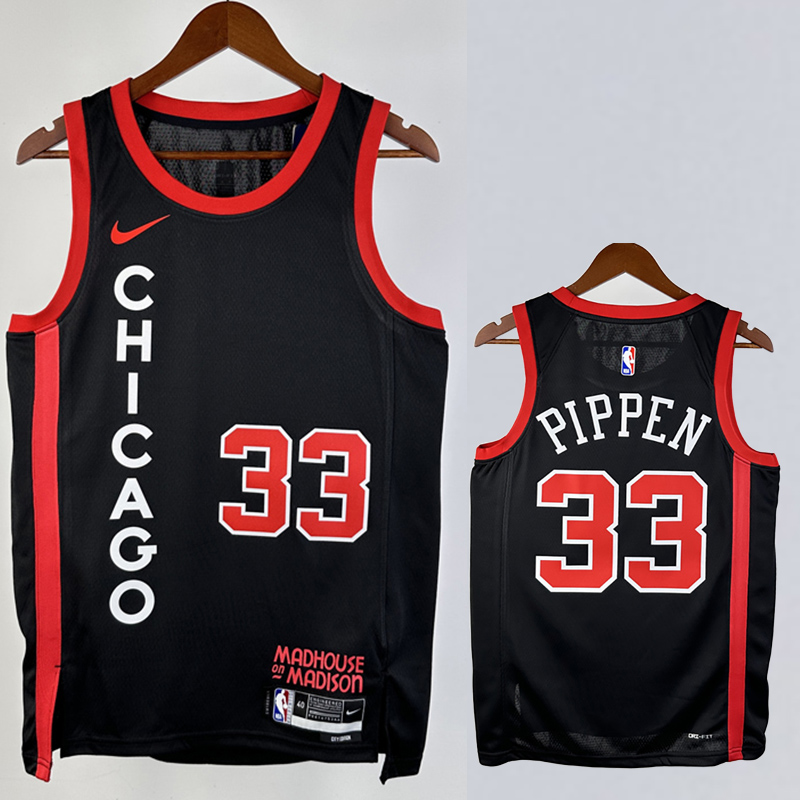 23-24 BULLS PIPPPEN #33 Black City Edition Top ...