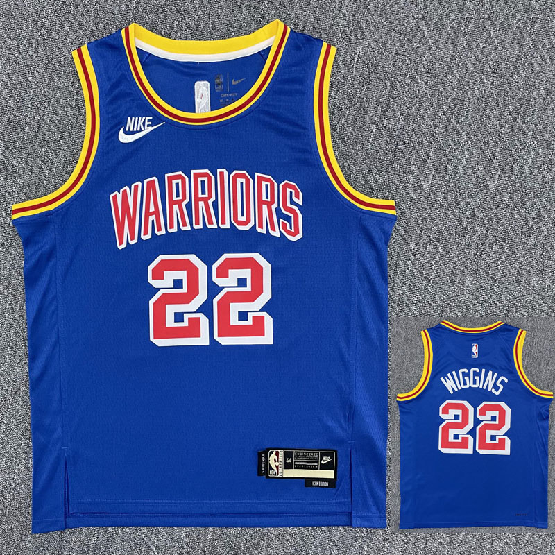 Warriors WIGGINS #22 Blue 75th Anniversary Retr...