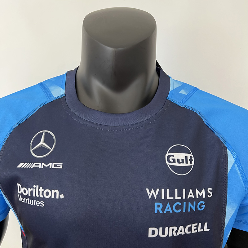 2023 F1 Formula One Mercedes Blue Racing Suit(圆领)