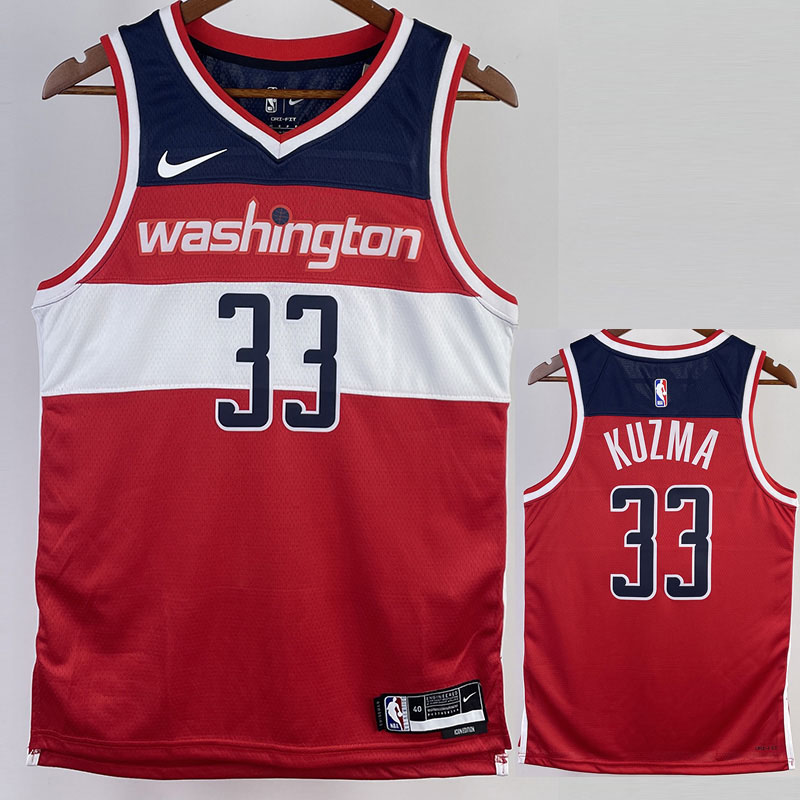 22-23 Wizards KUZMA #33 Red Top Quality Hot Pre...