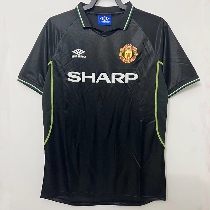 1998/1999 Man Utd Away Black Retro Soccer Jersey