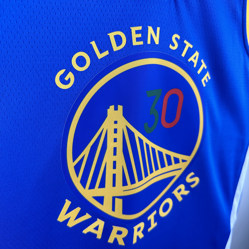 WARRIORS CURRY #30 Blue Top Quality Hot Pressing NBA Jersey (V领)