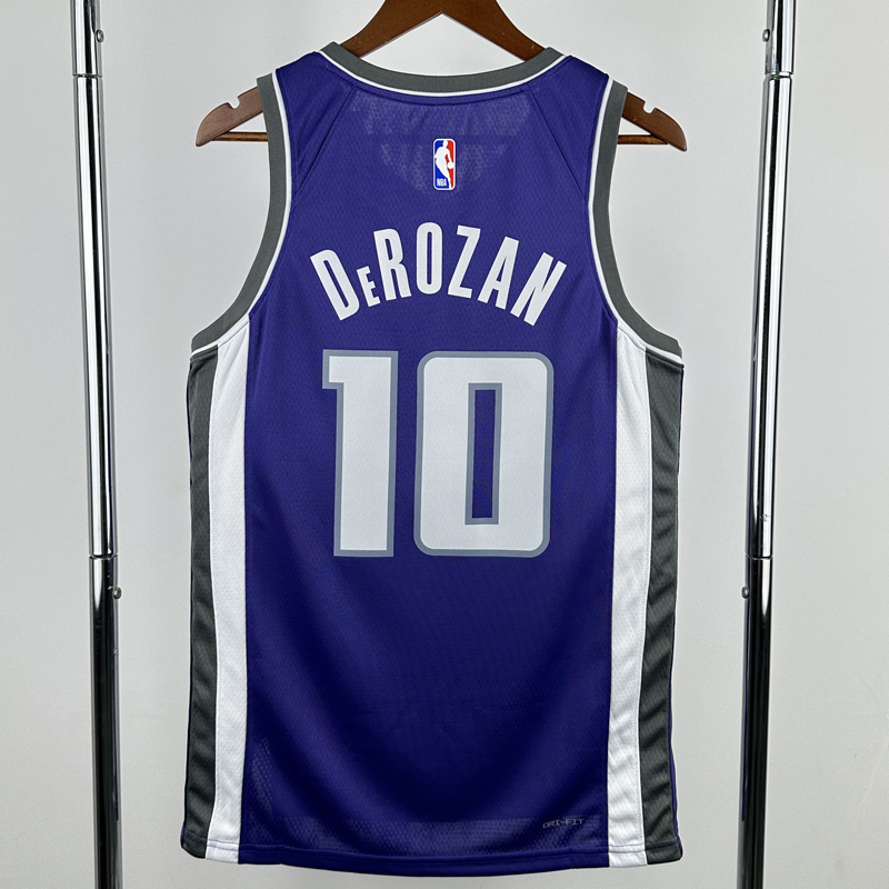 22-23 KINGS DEROZAN #10 Purple Away Top Quality Hot Pressing NBA Jersey(V领）