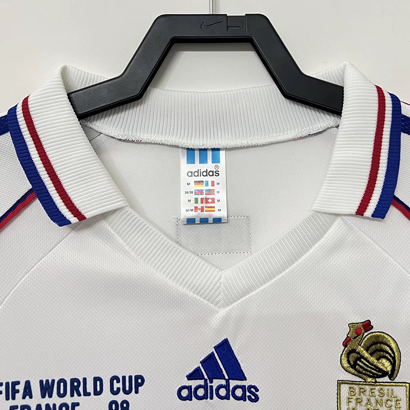 1998 France Away Retro Soccer Jersey(右胸带小字)