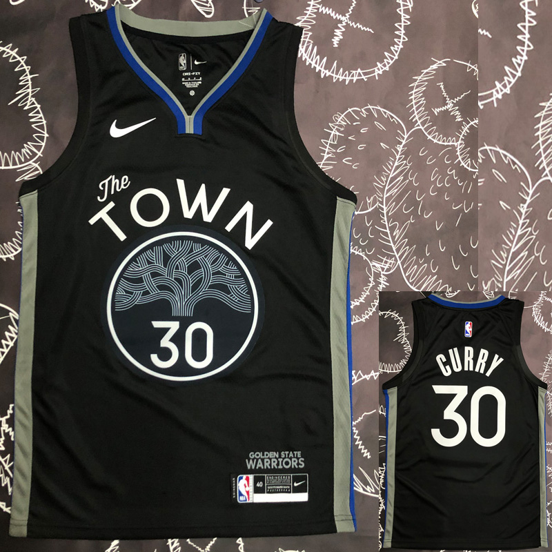 2020 Warriors CURRY #30 Black Grey Top Quality ...