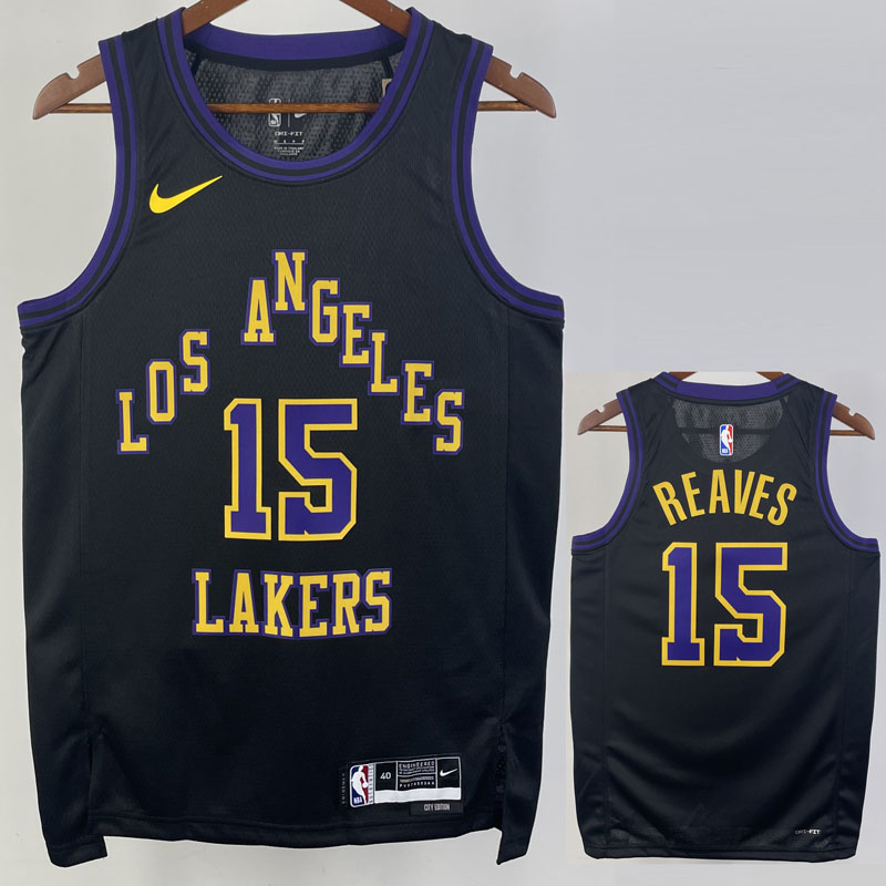 23-24 LAKERS REAVES #15 Black City Edition Top ...