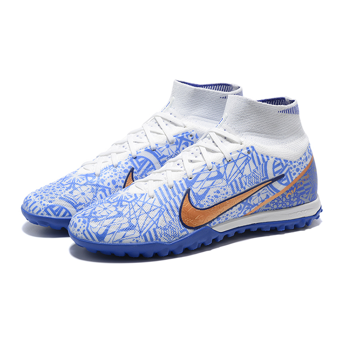 Superfly 8 Academy TF High Soccer Shoes-White/Blue-7464904