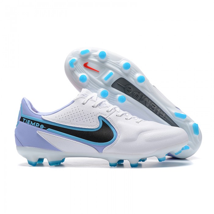 Tiempo Legend 9 Elite FG Soccer Shoes-White/Blue-157721