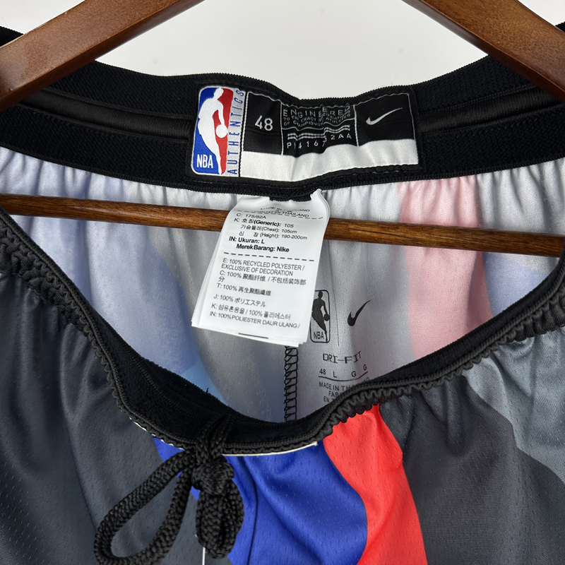 23-24 NETS Black City Edition Top Quality NBA Pants (涂鸦)