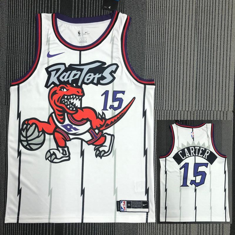 Raptors CARTER #15 White Retro Top Quality Hot ...