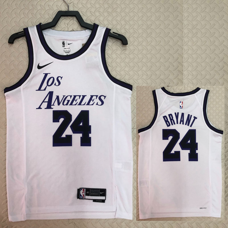 22-23 LAKERS BRYANT #24 White City Edition Top ...