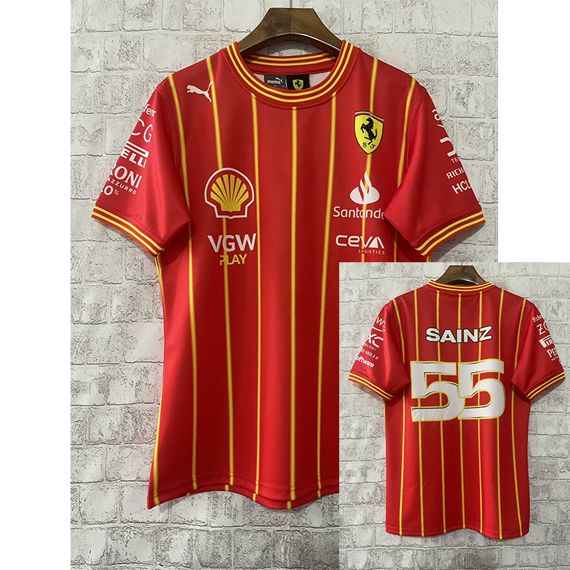 2024 F1 Ferrari  New Pattern Short Sleeve Racing Suit