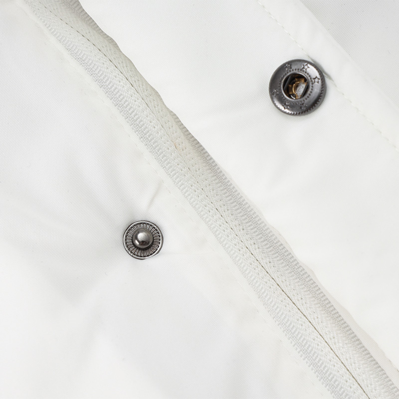 24-25 Spain White Hooded Windbreaker Fabric Cotton Coat #G231