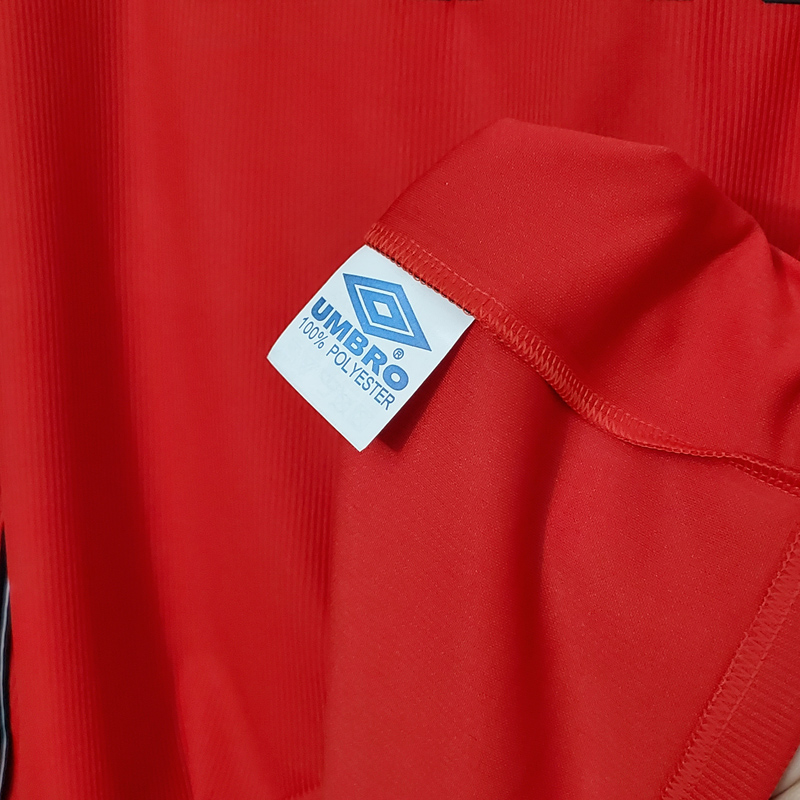 1998-1999 Man Utd Home Long Sleeve Retro Soccer...