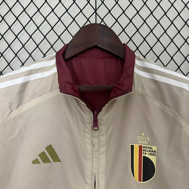 24-25 Belgium Red & Khaki Double Sided Windbreaker (双面风衣)