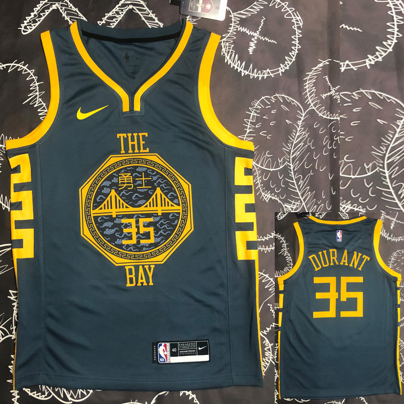 2018 WARRIORS DURANT #35 Black GrayTop Quality ...