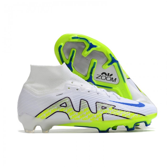 Air Zoom Mercurial Superfly IX Elite FG High Soccer Shoes-White/Green-920839