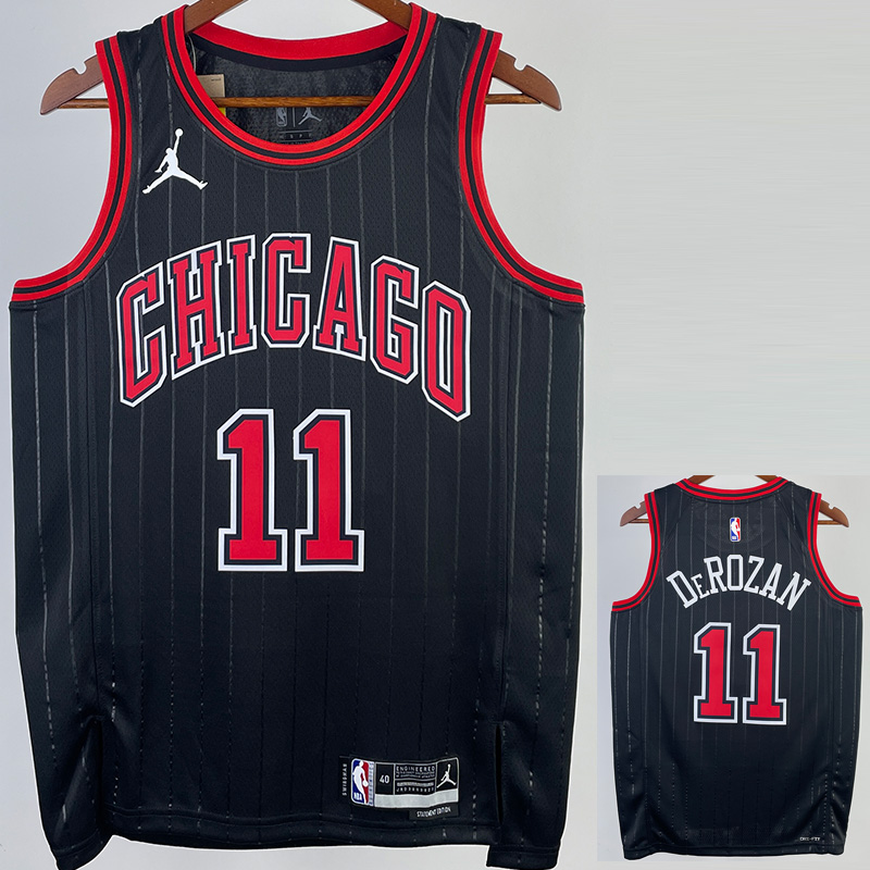 22-23 BULLS DEROZAN #11 Black Top Quality Hot P...
