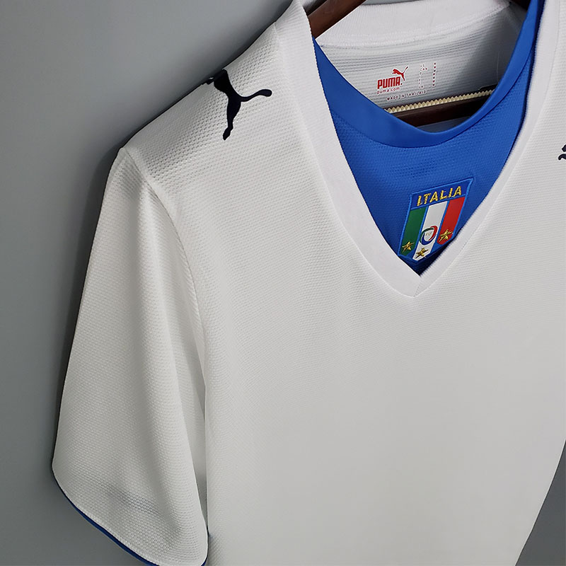 2006 Italy Away White Retro Soccer Jersey