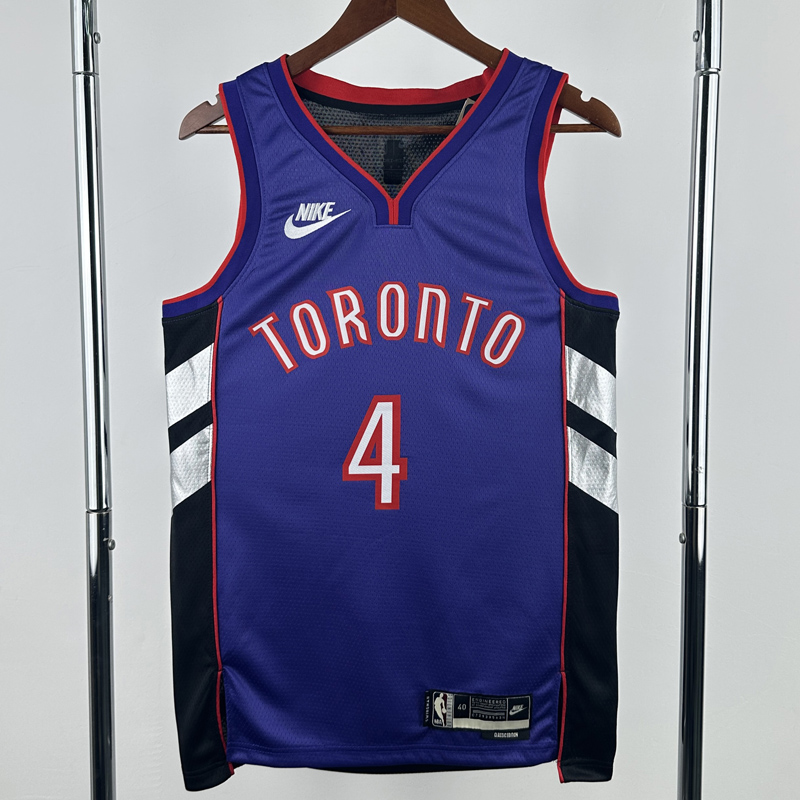 24-25 Raptors BARNES #4 Purple Retro Top Quality Hot Pressing NBA Jersey