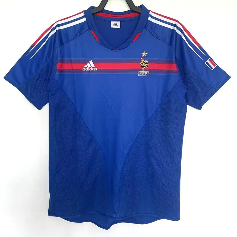 2004 France Home Retro Soccer Jersey