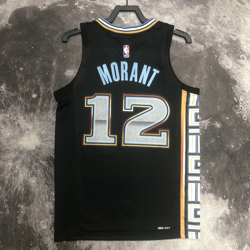 22-23 Grizzlies MORANT #12 Black City Edition T...