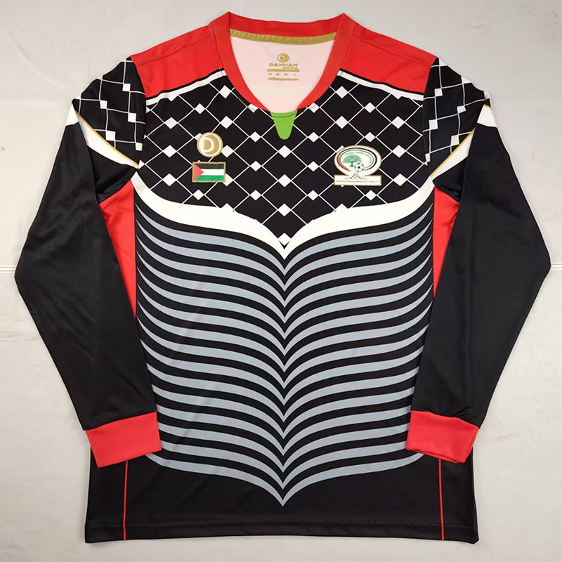2016-2017 Palestina FC Black Long Sleeve Retro Soccer Jersey (长袖)