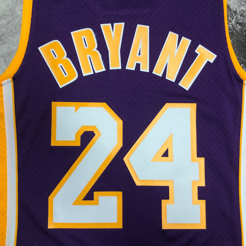 2009 LAKERS BRYANT #24 Purple Retro Top Quality...