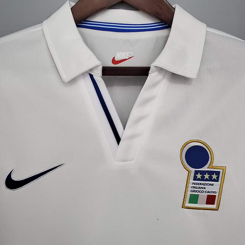 1998 Italy Away White Retro Soccer Jersey