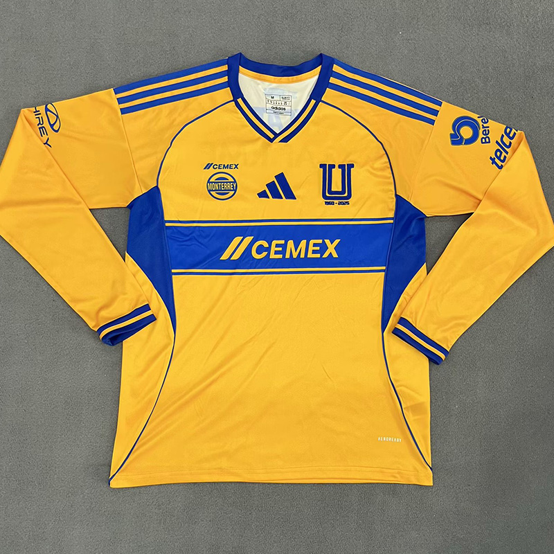 25-26 Tigres UANL Home Long Sleeve Soccer Jersey (长袖)