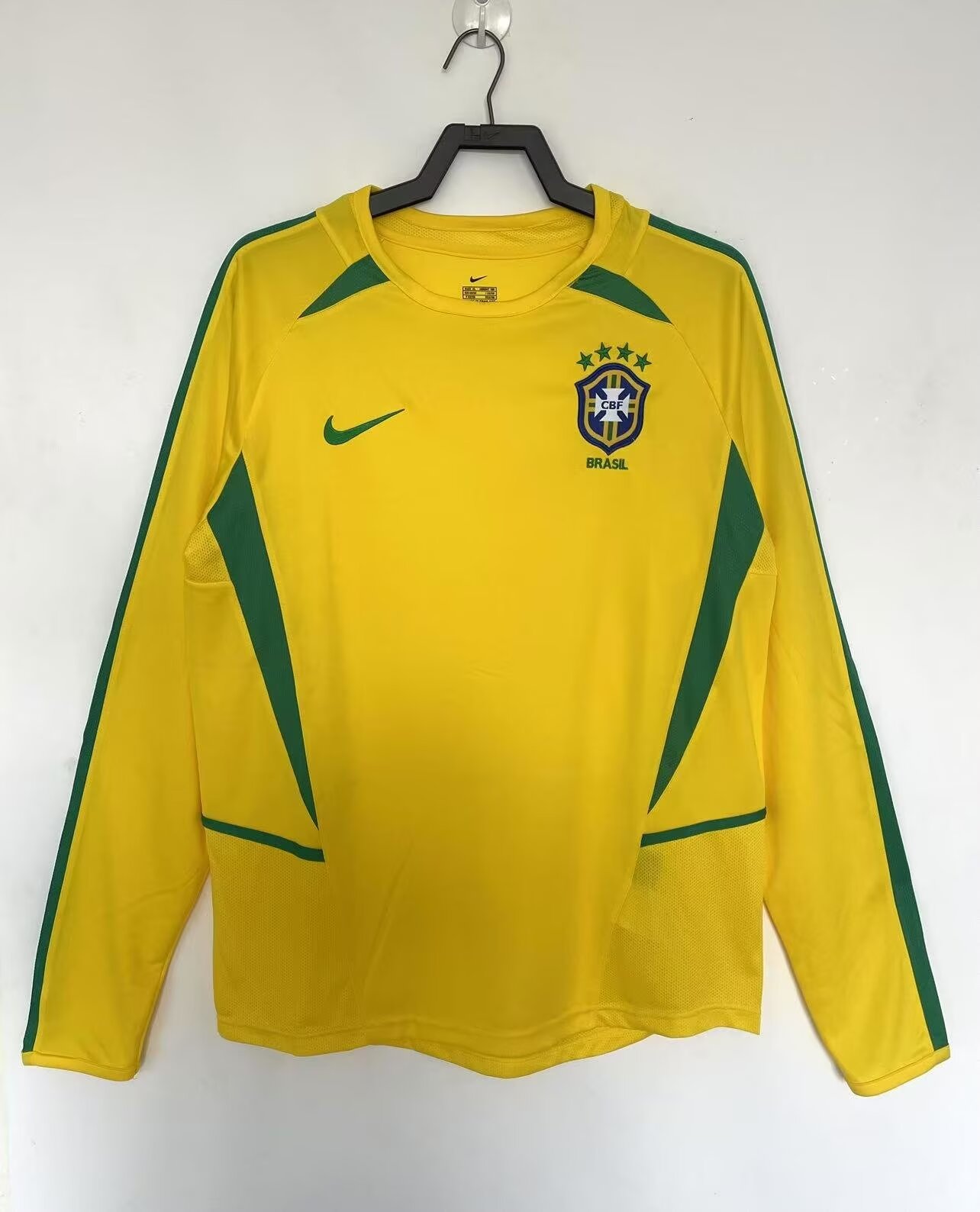 2002 Brazil Home Long Sleeve Retro Soccer Jersey (长袖