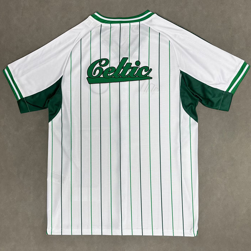 25-26 Celtic White Green Casual Edition Baseball Jersey