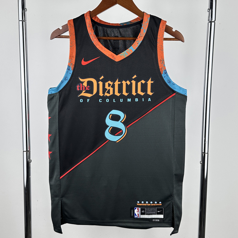 23-24 Wizards AVDIJA #8 Black City Edition Top Quality Hot Pressing NBA Jersey