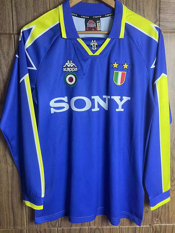 1996-1997 JUV Away Blue Retro Long Sleeve Socce...